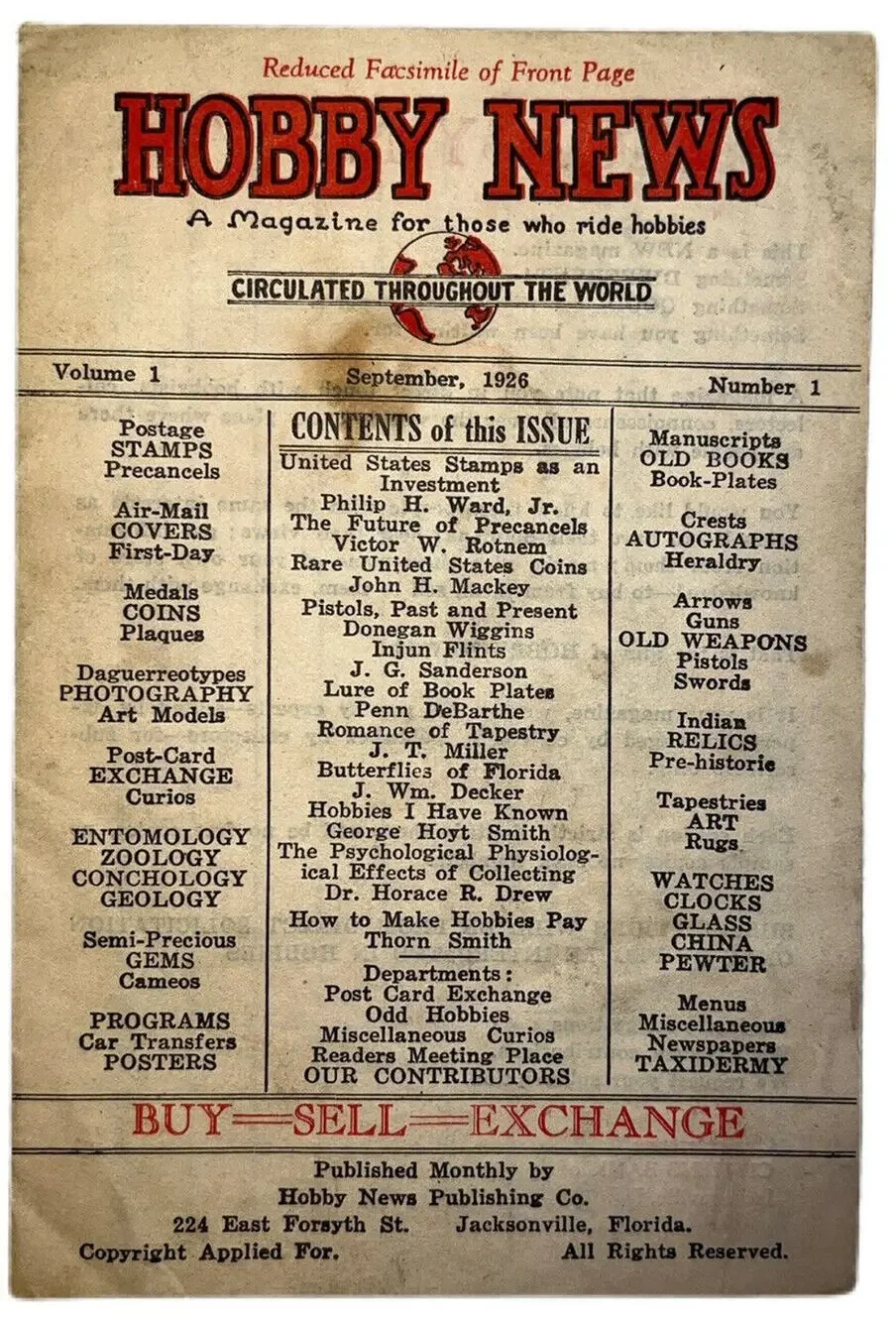Antique Advertisement For Magazine 1926 Hobby News Sales W Front Page Sample SEE